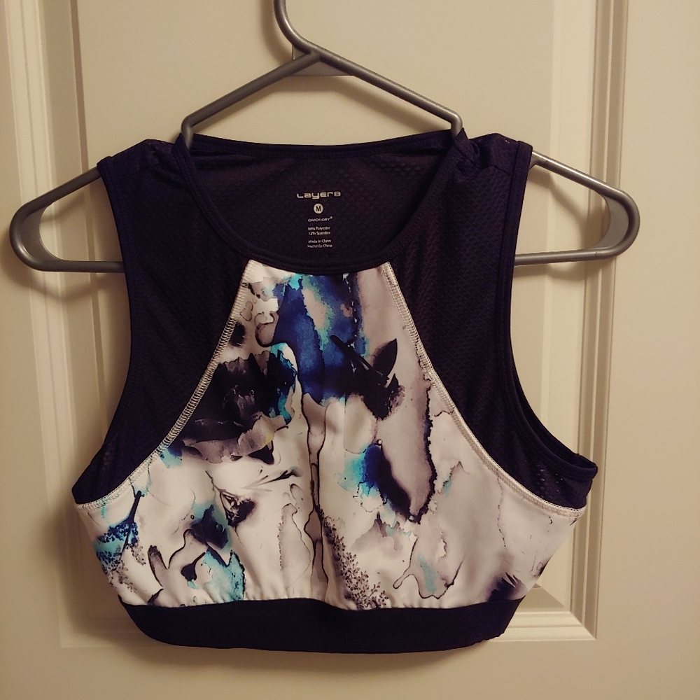 Long mesh sports bra